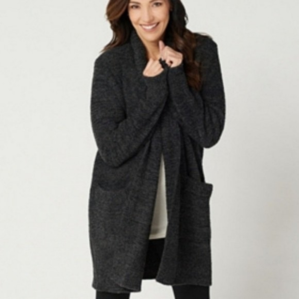 Barefoot Dreams CozyChic Cali Longline Cardigan Size M | Ultra Soft Open Front